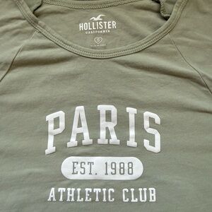 Hollister Sage Green Paris Print Sweatshirt